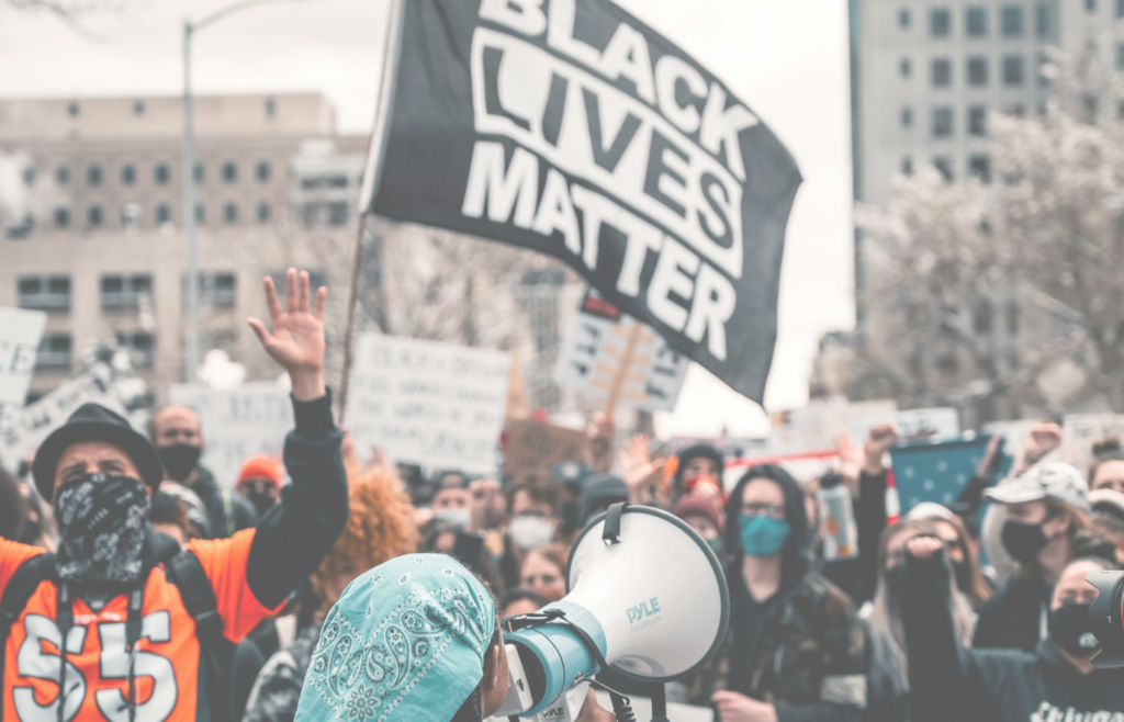 People attending a black lives matter march